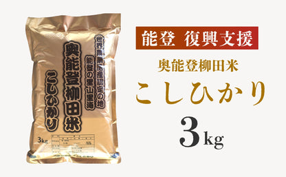 【復興支援】奥能登柳田米 こしひかり 3kg