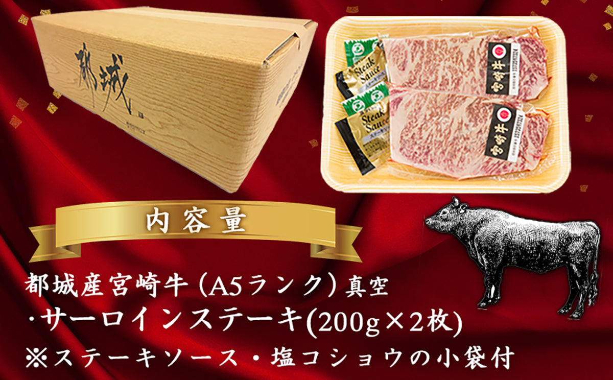 【特別返礼品】宮崎牛(A5)サーロインステーキ200g×2枚